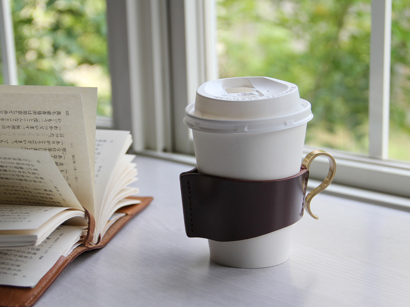 【83%OFF!】 クリフ coffee-and-life コーヒースリーブ コンビニコーヒー ホットS対応 本革 真鍮 clife レッド
