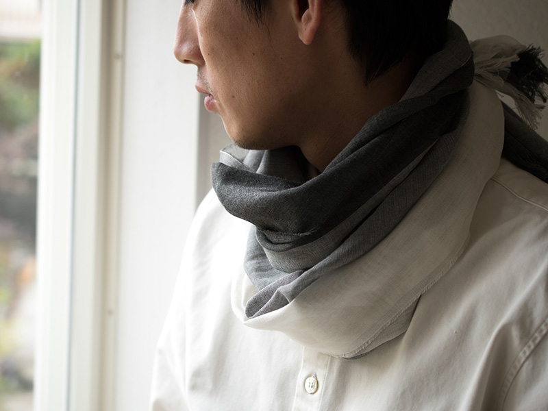 【色: ネイビー】タバラット ストール メンズ 薄手 日本製 綿 100％ 京丹