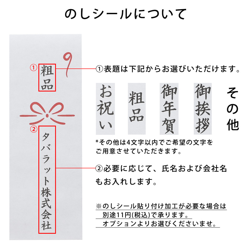 のしシール　入力方法