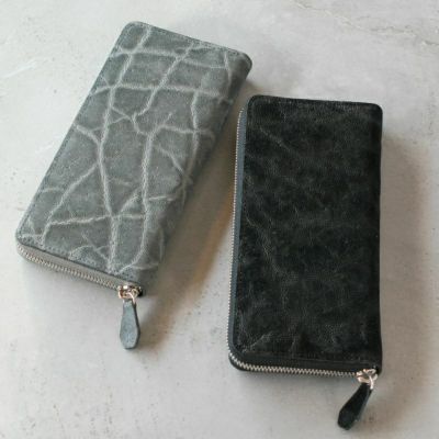 象革 財布 ラウンドファスナー
