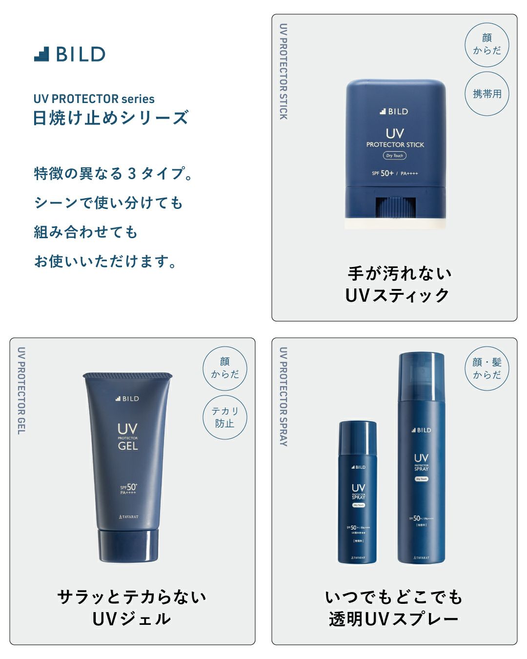 日焼け止めシリーズ メンズ スティック スプレー ジェル