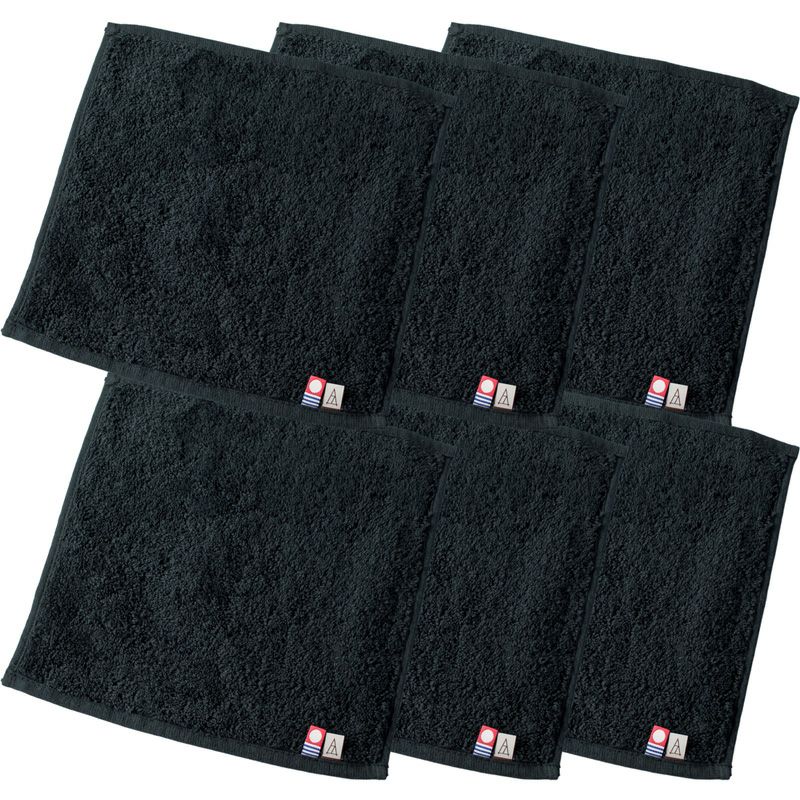 今治タオル ちょうどいいタオルハンカチの6枚セット（ブラック）