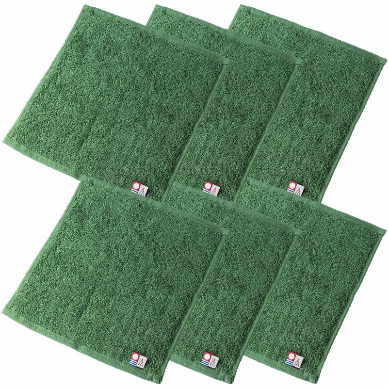 今治タオル ちょうどいいタオルハンカチの6枚セット（グリーン）