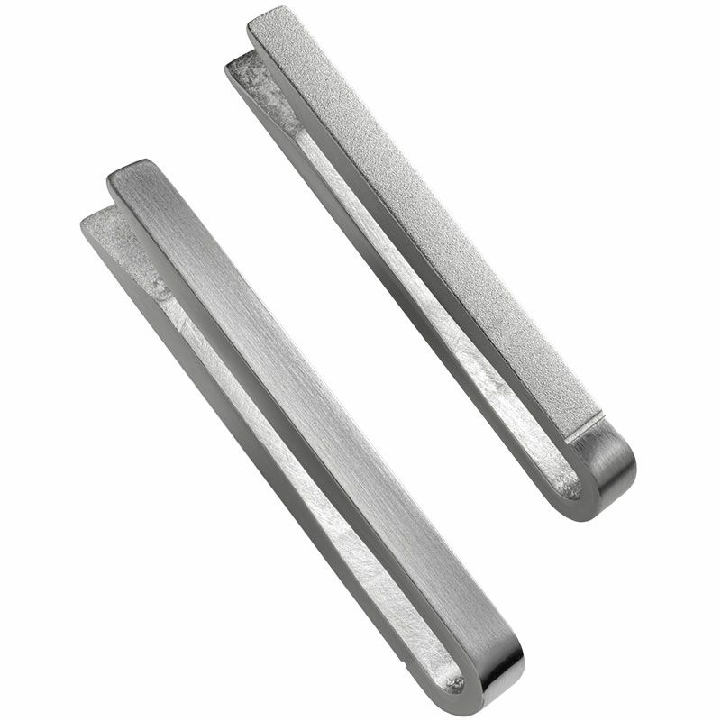 ネクタイピン リバーシブル 表面と裏面の白抜き画像 シルバー