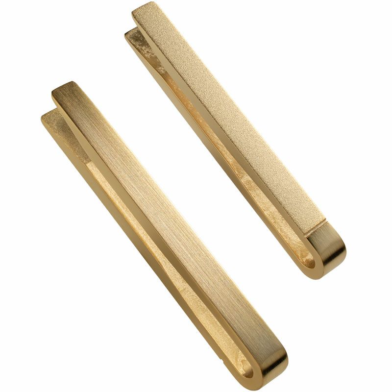 ネクタイピン リバーシブル 表面と裏面の白抜き画像 ゴールド